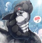  aliensymbol anthro barazoku bathing cetacean cute_expression dolphin fin_(vancouver_canucks) hi_res male male/male mammal marine muscular muscular_anthro muscular_male nervous_smile oceanic_dolphin orca pecs shower showering shy solo toothed_whale 