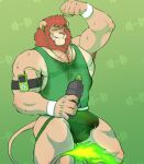  clothing exercise felid gym hi_res hypnosis jock jockstrap leaking leonviril lion mammal mind_control muscular musk pantherine shirt tank_top topwear underwear workout 