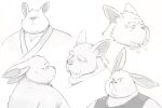  2023 absurd_res anthro clothing hi_res huynhduyad14 kemono lagomorph leporid male mammal moobs nipples overweight overweight_male rabbit shirt solo topwear 