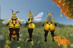  absurd_res anthro arthropod arthropod_abdomen bee big_breasts big_butt breasts bulge butt food girly hi_res honey_(food) huge_butt huge_thighs hybrid hymenopteran insect lepidopteran moth solo thebe_(eggo) thick_thighs unknown_artist 