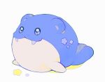  :3 blue_eyes closed_mouth commentary english_commentary fangs full_body highres looking_at_viewer no_humans pepparmint310 pokemon pokemon_(creature) smile solo spheal star_(symbol) white_background 