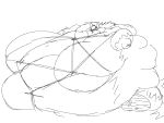  4:3 anthro big_breasts breasts canid canid_demon chubby_cheeks demon fat_arms female female/female hazbin_hotel hellhound helluva_boss huge_breasts huge_cheeks hyper hyper_breasts immobile loona_(helluva_boss) love_handles mammal monochrome morbidly_obese obese overweight skeletaleagle16 solo 