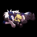  3_fingers 3_toes ambiguous_gender anthro anubis_(dramatic_wolf) black_background black_body black_fur black_inner_ear blu_(the_unpopular) blue_body blue_fur duo feet fingers floppy_ears fur generation_4_pokemon generation_7_pokemon hand_spikes hi_res lucario lycanroc multicolored_body multicolored_fur nintendo pokemon pokemon_(species) simple_background sleeping sleeping_together smile spikes spikes_(anatomy) starr_lights toes two_tone_body two_tone_fur white_body white_fur yellow_body yellow_fur 