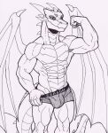  abs anthro boxers_(clothing) clothing dragon flexing hi_res leg_muscles looking_at_viewer male muscular muscular_male nameless00 smug_face solo underwear ven_(kodiak3d) 
