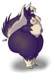  anthro back_fat bbwpokedex big_butt breasts butt chubby_belly claws eddy_okapi female generation_4_pokemon holding_belly holding_tail huge_butt huge_thighs looking_at_viewer mammal mephitid nintendo nipples overweight overweight_female pokemon pokemon_(species) raised_arm raised_tail signature simple_background skunk skuntank solo tail thick_thighs white_background 