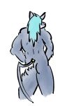  absurd_res anthro blue_body blue_fur butt canid canine canis domestic_dog fur hi_res mammal muscular repede tales_of_vesperia 