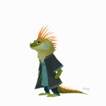  2017 anthro clothing disney fan_character half-closed_eyes hi_res iguanid lizard looking_at_viewer male narrowed_eyes parody reptile sam_nassour scalie shirt simple_background solo standing topwear white_background zootopia 