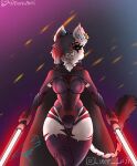  anthro big_tail canid canine canis clothed clothing cosplay darkside evil_face eye_scar facial_scar female hi_res leyla_katzend lightsaber mammal melee_weapon neru_meid scar sith sith_lord solo star_wars tail weapon wolf 