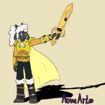  armor bovid caprine clothed clothing cult_of_the_lamb digital_media_(artwork) lamb_(cult_of_the_lamb) mammal melee_weapon novaarts sheep sword weapon 