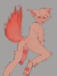  anthro atsu_dragneel big_ears big_penis canid canine firefoxo fluffy fox genitals hi_res humanoid male mammal penis solo 