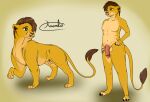 absurd_res anthro claws felid feline feral genitals hi_res kiumba_(artist) lion male mammal model_sheet nude pantherine penis solo 