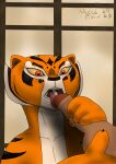 absurd_res anthro ball_fondling balls bodily_fluids cum cum_in_mouth cum_inside cum_on_tongue cumshot cumshot_in_mouth disembodied_penis dreamworks duo ejaculation felid fellatio female fondling genital_fluids genitals handjob hi_res kung_fu_panda licking looking_at_genitalia looking_at_penis male male/female mammal master_tigress nakedpillow open_mouth oral pantherine penile penis penis_lick sex shaded simple_background simple_coloring simple_shading tiger tongue tongue_out 