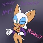  anthro bat breast_drop clothing clothing_pull female flashing flashing_breasts genitals jacket looking_at_viewer mammal one_eye_closed public public_nudity pulled_down pussy rasenxoru rouge_the_bat sega smile solo sonic_the_hedgehog_(series) topwear topwear_pull undressing wink 