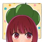  arima_kana blush colored_skin green_headwear hat light_blush looking_to_the_side oshi_no_ko red_eyes red_hair short_hair teino_(urkbil126) tsundere unhappy white_skin 