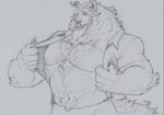  anthro beast_(disney) beauty_and_the_beast body_hair chest_hair clothed clothing disney hi_res male muscular nipples open_clothing open_shirt open_topwear shirt topwear 