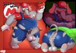  absurd_res anthro big_butt big_penis bodily_fluids butt chubby_male cum cum_inside elephant elephant_mario elephantid genital_fluids genitals hi_res humanoid male male/male mammal mario_bros murderdroid_(artist) nintendo penis proboscidean sex solo 