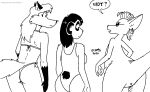  2022 anthro anus bear beatrice_kanga bikini black_and_white breasts butt canid canine clothing eyewear female fox fur giant_panda gloves_(marking) group hair jillian_kody kangaroo macropod mammal markings marsupial monochrome nude pouch_(anatomy) rear_view sunglasses swimwear sylvia_fox tail tegerio trio whiskers 