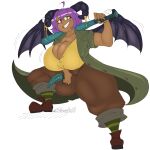  baseball_bat bat_(object) big_breasts big_butt bottomwear breasts butt cleavage clothed clothing coat deathwing_the_timegoat demon digital_media_(artwork) female hair heterochromia hi_res horn humanoid knife looking_at_viewer membrane_(anatomy) membranous_wings purple_hair sketchyboi08 solo thick_thighs topwear trenchcoat vtuber winged_humanoid wings 
