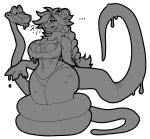  absurd_res animal_humanoid anthro big_breasts breasts duo felid felid_humanoid female feral hi_res humanoid hypnofood kaa_(jungle_book) male male/female mammal mammal_humanoid monochrome reptile scalie slime snake the_jungle_book vore wrapped_tail wrapped_up 