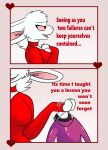  absurd_res anthro clothing dominant dominant_female female fur hi_res lagomorph latex leporid mammal rabbit red_clothing rubber ryelletibun solo teasing white_body white_fur 