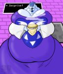  bailey_(bigburrbailey) bear belly big_belly big_breasts bigburrbailey breasts clothing colored_nails cosplay costume eyewear female food glasses grey_hair hair hi_res horn lipstick makeup mammal nails nonbinary_(lore) overweight polar_bear slightly_chubby solo speech_bubble thick_thighs toriel trans_(lore) trans_woman_(lore) undertale_(series) ursine 