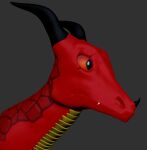  3d_(artwork) digital_media_(artwork) dragon feral horn luigidragon male red_body red_eyes scalie simple_background solo teeth western_dragon 