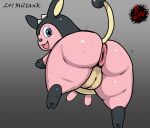  anus belly big_anus big_butt bipedal_feral bovid bovine butt cattle darkened_genitalia digital_media_(artwork) feet female feral generation_2_pokemon genitals hi_res horn huge_anus huge_butt huge_thighs looking_at_viewer looking_back mammal miltank nintendo nipples overweight plump_labia pokemon pokemon_(species) puffy_anus pussy rapistwerewolf rear_view simple_background smile soles solo tail teats thick_thighs udders wide_hips 