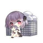  2girls :o behind_cover black_footwear black_ribbon black_sailor_collar black_skirt blush blush_stickers brown_dress carrying carrying_person chibi covered_mouth crate defense_fairy_(girls&#039;_frontline) dress fairy_(girls&#039;_frontline) full_body girls&#039;_frontline grey_hair hair_ribbon hug looking_at_viewer looking_up multiple_girls official_art puffy_short_sleeves puffy_sleeves red_eyes ribbon sailor_collar sandbag saru scared school_uniform shadow shirt short_hair short_sleeves simple_background sitting skirt slit_pupils third-party_source transparent_background white_shirt |_| 