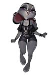  anthro breasts buckteeth cleavage clothed clothing disney ear_piercing ear_ring female fur goth grey_body grey_fur hi_res judy_hopps lagomorph leporid mammal multicolored_body multicolored_fur open_mouth open_smile piercing purple_eyes qupostuv35 rabbit ring_piercing simple_background smile solo teeth two_tone_body two_tone_fur white_body white_fur zootopia 