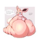  anthro big_breasts big_butt blue_eyes breasts butt english_text female fur generation_1_pokemon hi_res huge_breasts huge_butt lightmizano nintendo pink_body pokemon pokemon_(species) scut_tail short_tail slightly_chubby solo tail text thick_thighs white_body white_fur wigglytuff 