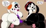  101_dalmatian_street 101_dalmatians 2023 absurd_res anthro areola backsack balls big_balls big_breasts big_butt black_hair black_nose breasts butt canid canine canis da_vinci_(101_dalmatians) dalmatian dialogue digital_media_(artwork) disney domestic_dog duo english_text female genitals hair hi_res huge_butt male mammal nipples nr_ac pawpads pink_pawpads speech_bubble tail text 