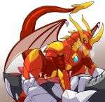  anthro anus blush censored cowgirl_position crouching drago_(bakugan) dragon from_front_position genitals helios_(bakugan) hi_res kageyama male male/male on_bottom on_top penis raised_tail sex tail 