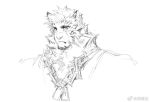  1boy animal_ears arknights bara chain_necklace cropped_shoulders expressionless facial_hair furry furry_male goatee hujusheng jewelry looking_at_viewer male_focus mature_male mountain_(arknights) necklace short_hair sketch solo tiger_boy tiger_ears white_fur 