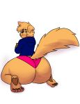  anthro big_butt big_tail bird_dog butt canid canine canis clothing diggy_(diggydog) diggydog domestic_dog facial_tuft floppy_ears fur fur_markings girly golden_retriever heart_pawpads hi_res huge_butt huge_tail hunting_dog looking_at_viewer looking_back looking_back_at_viewer male mammal markings pawpads paws retriever solo tail underwear 