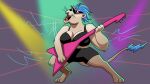  anthro big_breasts blue_hair bottomwear bra breasts cleavage clothed clothing cougar digitigrade drawfee drawfee_(copyright) eyewear felid feline female guitar hair handpaw hi_res hindpaw hotpants jane_cougar_mellencamp mammal musical_instrument nathan_yaffe open_mouth open_smile paws playing_guitar playing_music plucked_string_instrument sharp_teeth shorts smile solo string_instrument sunglasses tail tail_tuft teeth tuft underwear whiskers 