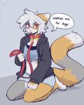 anthro biped clothed clothing collar dialogue dipstick_ears dipstick_tail domestic_cat felid feline felis female fleurfurr fur grey_body grey_fur grey_tail hair hi_res holding_leash holding_object hoodie leash mammal markings multi_tone_fur multi_tone_tail multicolored_ears open_mouth orange_body orange_ears orange_fur orange_tail pawpads pink_nose pink_pawpads red_eyes simple_background solo speech_bubble tail tail_markings topwear two_tone_ears white_body white_ears white_fur white_hair white_tail 