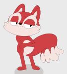  2023 anthro black_eyes candle_fox canid canine cheek_tuft crossed_arms digital_media_(artwork) disney facial_tuft fangs female fox fur half-closed_eyes hi_res kiff_(series) kippykat long_tail mammal multicolored_body multicolored_fur narrowed_eyes pink_body pink_fur pink_inner_ear simple_background smile standing tail tail_tuft teeth tuft 