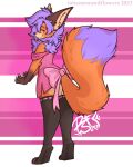  bottomwear canid canine clothing dress fennec fox girly hi_res jasper_(pizzacow) mammal miniskirt skirt 