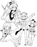  4girls amatsukaze_(kancolle) amatsukaze_kai_ni_(kancolle) animal_on_head cat cat_on_head dress fried_egg garter_straps gloves hair_tubes hatsukaze_(kancolle) headgear kantai_collection lineart monaka_ooji multiple_girls neckerchief on_head open_mouth pleated_skirt round_teeth sailor_dress school_uniform short_dress short_hair short_hair_with_long_locks sitting skirt smile smokestack_hair_ornament standing teeth thighhighs tokitsukaze_(kancolle) two_side_up upper_teeth_only vest yukikaze_(kancolle) yukikaze_kai_ni_(kancolle) 