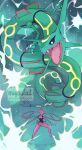  black_sclera colored_sclera deoxys deoxys_(attack) dragon eastern_dragon fangs highres horns miyaulait no_humans open_mouth pokemon pokemon_(creature) rayquaza signature watermark web_address yellow_eyes 
