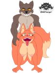  ahegao anthro diane_foxington dreamworks female hi_res looking_pleasured m-47 male male/female mr._wolf_(the_bad_guys) nipple_piercing nipples open_mouth piercing solo the_bad_guys 
