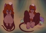  an_american_tail anthro big_breasts breasts bridget_(an_american_tail) colored_nails don_bluth eyeshadow feet female foot_focus freckles hi_res irish makeup mammal mouse murid murine nails pubes rodent solo thebigmansini toes 