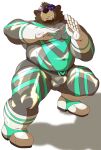  2023 anthro balls_outline bear belly big_belly bulge clothing genital_outline hi_res humanoid_hands kemono male mammal overweight overweight_male penis_outline raichoclub skinsuit solo tight_clothing visor 