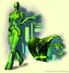  absurd_res alien alien_humanoid alien_pussy anus ben_10 big_butt breasts butt cartoon_network female galvanic_mechamorph genitals gesture green_anus green_nipples green_pussy hi_res humanoid looking_at_viewer looking_back looking_back_at_viewer nipples peace_symbol pussy realzego rear_view small_waist solo spread_pussy spreading thick_thighs v_sign walking 