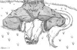  2020 anthro bandai_namco belt bottomwear claws clothing digimon digimon_(species) feet feet_together felid foot_focus fur grass leomon lion male mammal marcushunter outside pantherine pants plant signature sitting solo tail tail_tuft toe_claws tuft 
