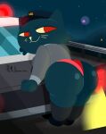  absurd_res anthro aunt_molly_(nitw) bent_over boots butt clothing cloudscape felid feline female footwear hi_res mammal mr_valentine00 night night_in_the_woods panties police_hat police_uniform rear_view sky solo underwear uniform vehicle 