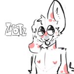  &lt;3 &lt;3_censor 1:1 absurd_res ambiguous_gender anthro censored ears_down fan_character freckles hi_res lagomorph leporid male mammal markings pivoted_ears rabbit shirtless sketch slim solo solo_focus spots spotted_markings zpotz zpotz_(oc) 