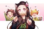  kamado_nezuko kimetsu_no_yaiba nezuko_pinterest_chan pinterest pinterest_chan pinterest_chan_nezuko school_uniform 