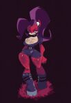  activision anthro big_breasts boots breasts cleavage clothed clothing crash_bandicoot_(series) evil_coco female fishnet footwear fur goth grin hair hi_res jdwalkrat purple_hair smile solo wide_hips 
