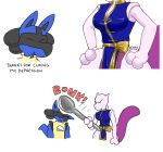  angry anthro breasts canid canine cutlery duo female fur generation_1_pokemon generation_4_pokemon grey_body grey_fur happy hi_res kitchen_utensils legendary_pokemon lucario male male/female mammal meme mewtwo mr_fuwa nintendo pokemon pokemon_(species) pokemon_unite purple_body simple_background spoon thick_thighs tools 